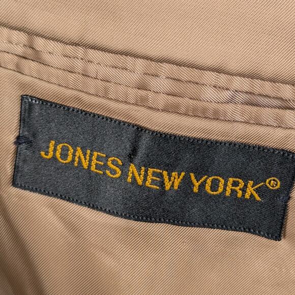 Jones New York 42L Tan Silk Wool Sharkskin Blazer Sport Coat Made in Korea - Picture 4 of 7